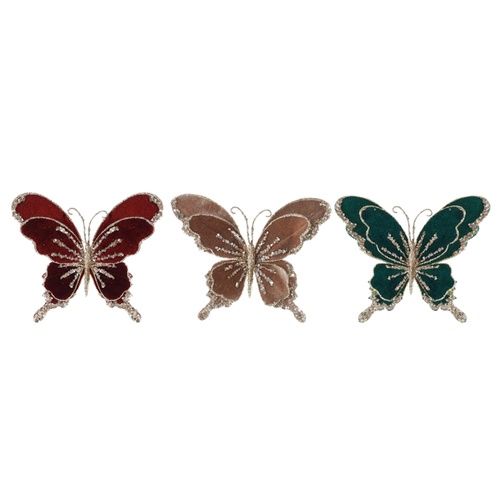 Butterfly with Clip Velvet Sequins 