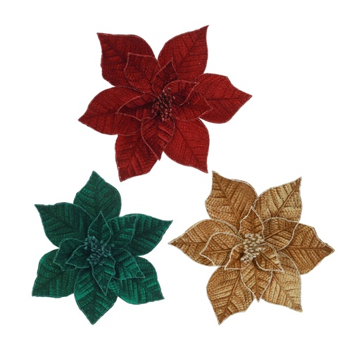 Poinsettia Embossed - Clip