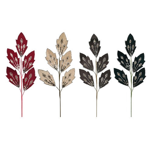Velvet Gems Leaf Stem 73cm 