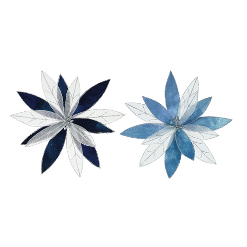 Blue Frost Poinsettia Stem 35cm 