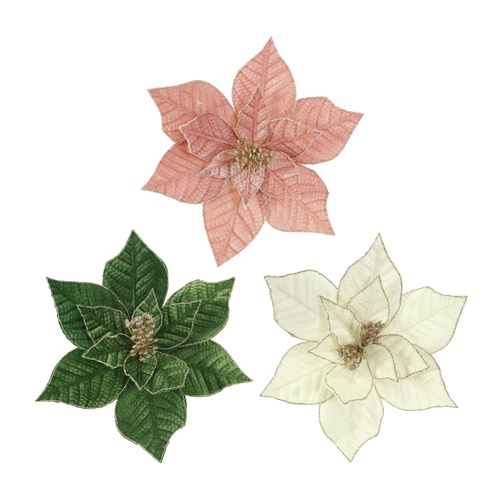Pastel Poinsettia with Clip 