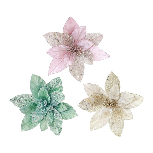 Soft Pastel Poinsettia with Clip