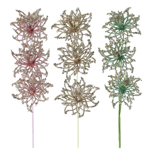 Glitter Sequin Floral Stem 67cm 