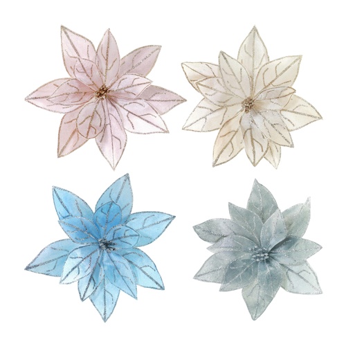 Soft Velvet Poinsettia with Clip