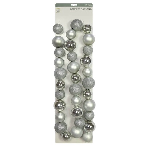 Bauble Garland 180cm Silver