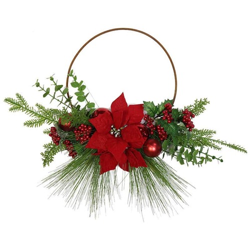 Poinsettia Half Wreath 43cm
