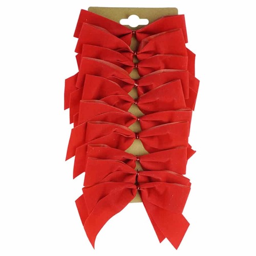 Mini Flocked Red Bow 10pk..