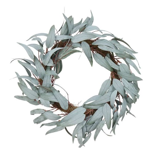 Blue-Gum Matte Leaf Wreath 55cm..
