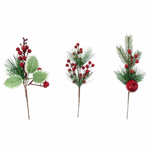 Berry Pick w/Foliage 34cm Asst..