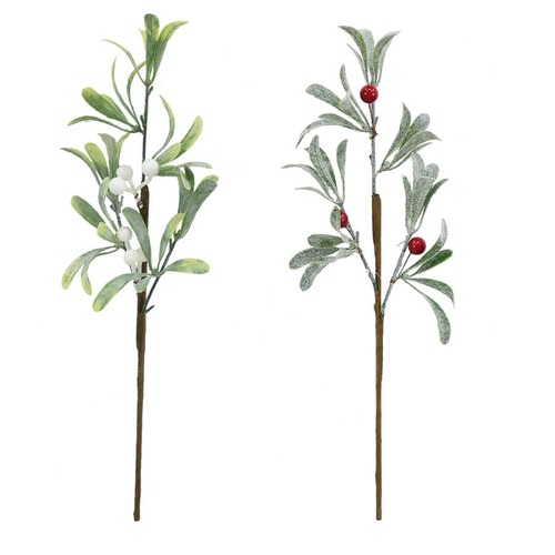 Mistletoe Pick Glitter 43cm Asst..