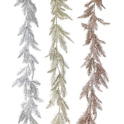 Glitter Fern Garland 150cm Asst..