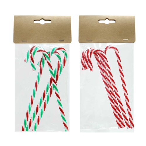 Deco Candy Canes 4pk 15cm Asst..
