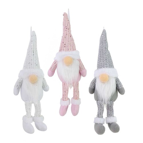 Hanging Plush Gnome Knitted Hat 30cm Asst..