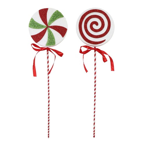 Lollipop Pick 43cm Glitter Asst..