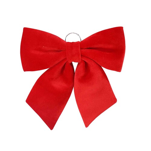 Red Velveteen Door Bow 44x46cm..
