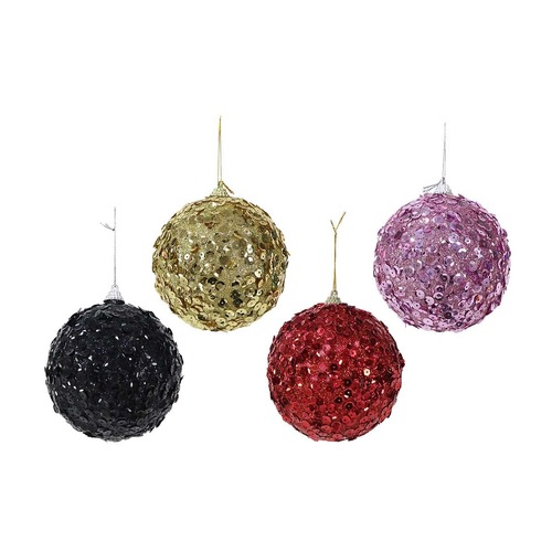 Glitter Sequin Bauble 100mm Asst..