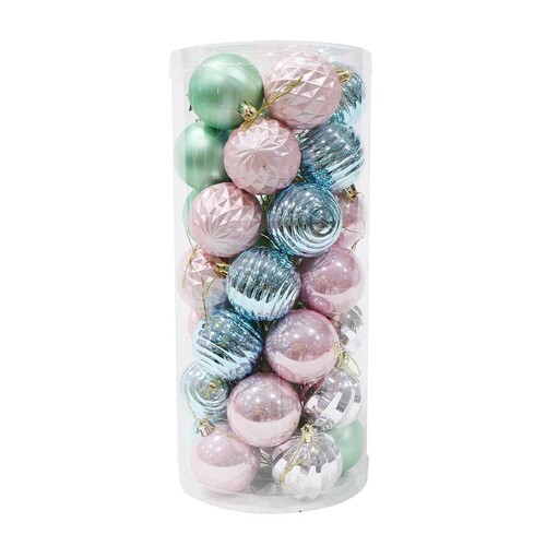 Baubles 60mm 35pk Peppermint..
