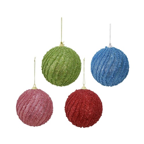Glitter Swirl Bauble 100mm Asst..