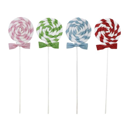 Lollipop Glitter Pick 48cm Asst..