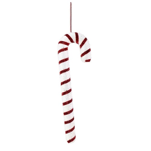 Hanging Tinsel Foam Candy Cane 40cm..