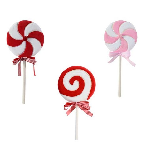Giant Velvet Lollipop Pick 60cm Asst..