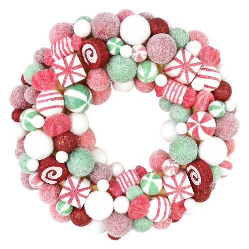 Sugar Peppermint Candy Wreath 45cm..