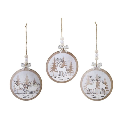 Hanging White Die-Cut Deco 11cm Asst..