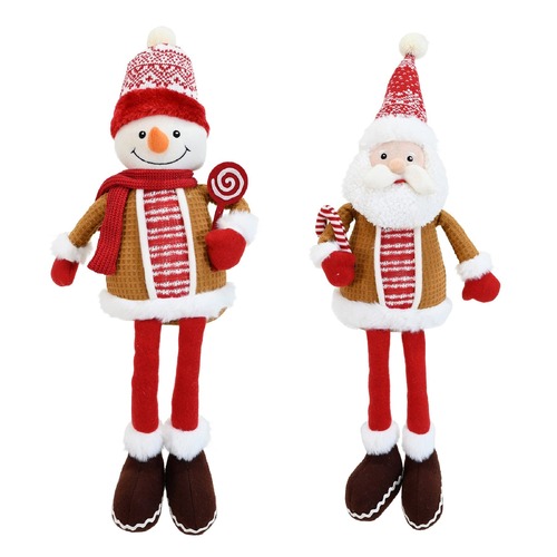 Shelf Sit Gingerbread Character 50cm Asst