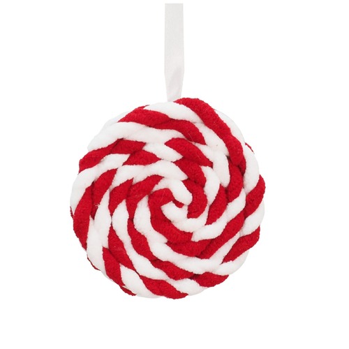 Candycane Fleece Hanging Pinwheel 9cm
