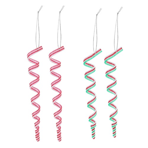Candycane Spiral Deco 2pk 21cm Asst