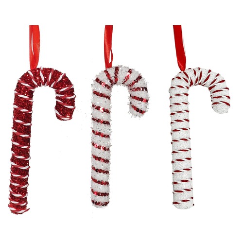 Hanging Foam Candycane 22cm Asst