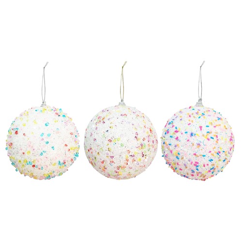 Confetti Sprinkles Bauble 10cm Asst