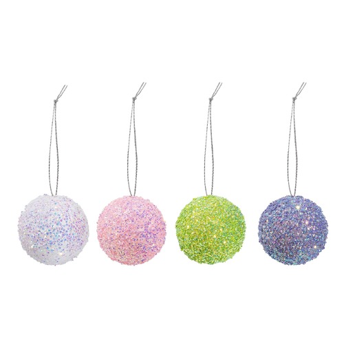 Iridescent Gleaming Bauble 8cm Asst