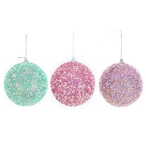 Candyland Snow Bauble 10cm Asst