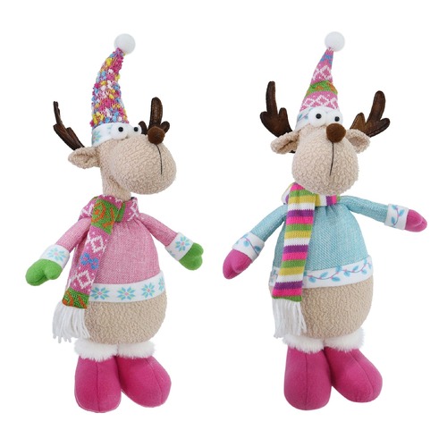 Standing Candyland Reindeer 40cm Asst
