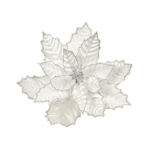 Clip on Poinsettia White