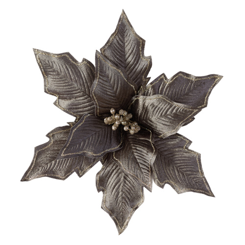 Clip on Poinsettia Brown