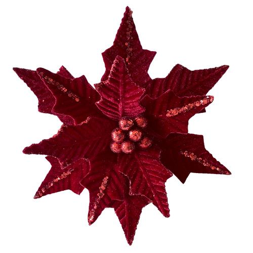 Poinsettia Red Sequin