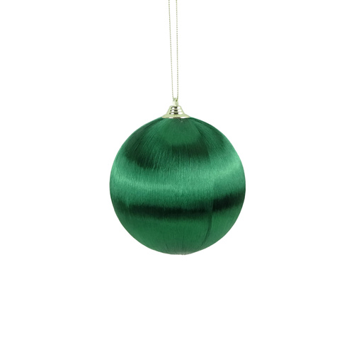 120mm Satin Wrap Bauble Green