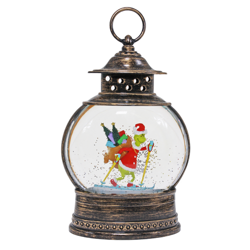 Lantern Round Grinch Skiiing