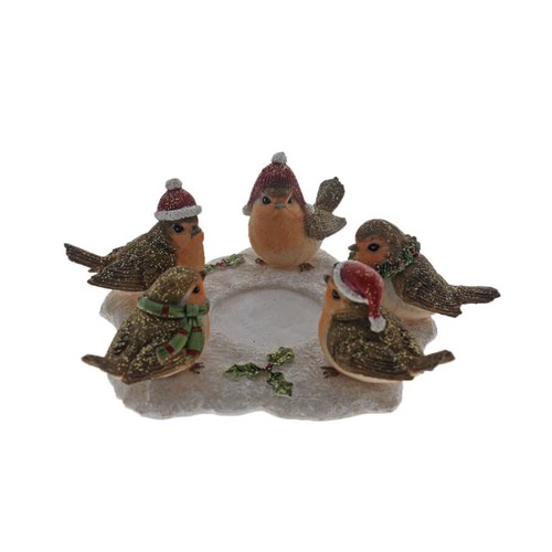 RESIN BIRD TEA LIGHT DECORATION
