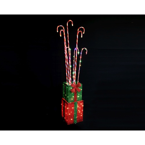 LED Candy Canes in Present Stack