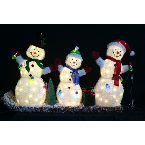 LED Snowman Family