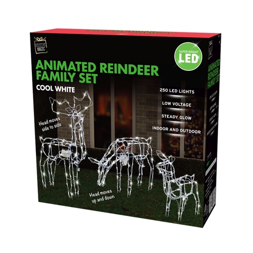 LED Reindeer Family 3pc Animated