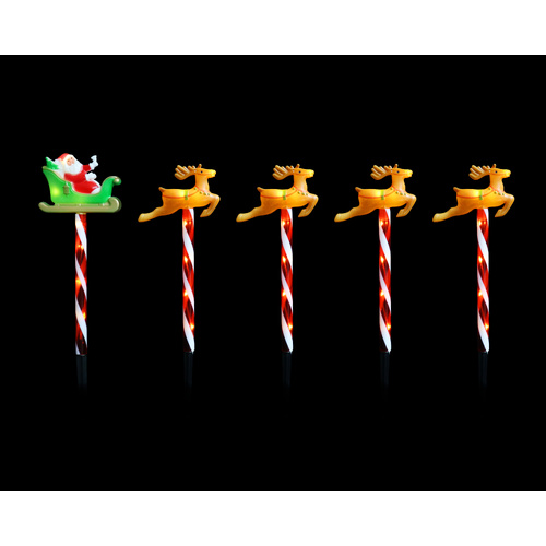 Solar Santa and Reindeer Path Lights