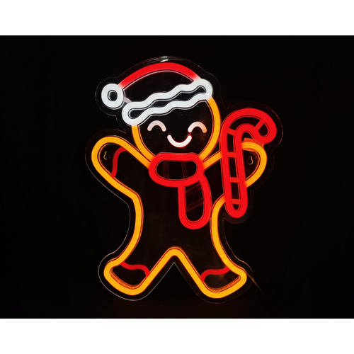 Neon Gingerbread Man