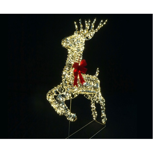 LED Metallic Twist Leaping Reindeer 100cm