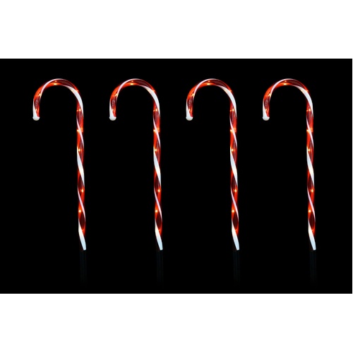 Solar Candy Cane Path Stakes 