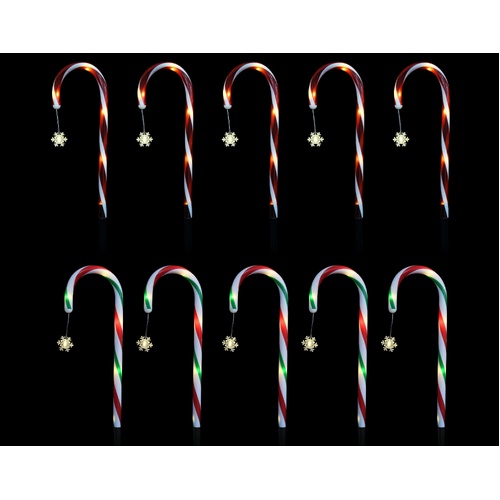 Solar Candy Canes with Snowflakes 