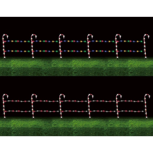 Solar Candy Cane Fence 6pk 
